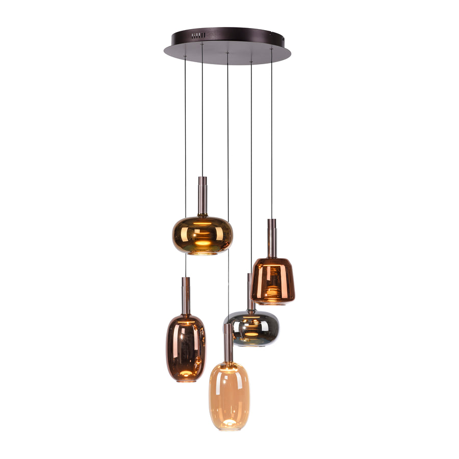 Suspension Irides multicolore, verre, L 55 cm