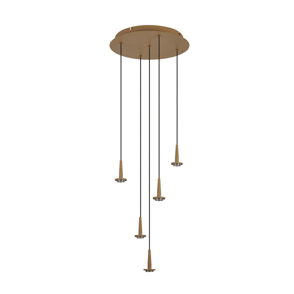 Suspension LED Andromeda dorée, Ø 35 cm