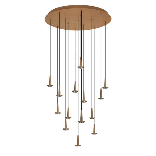 Suspension LED Andromeda dorée, rond, Ø 60 cm