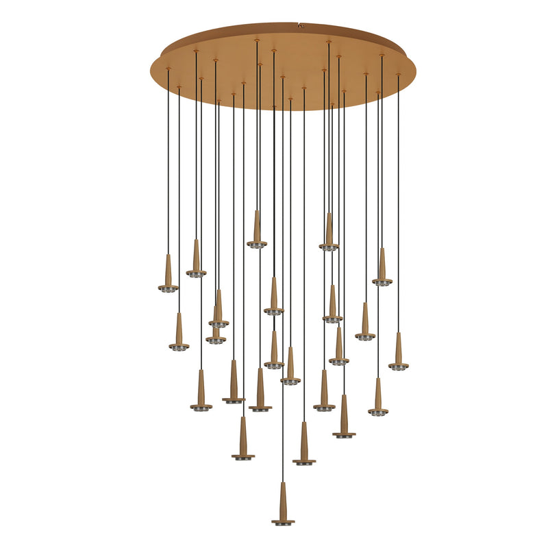 Suspension LED Andromeda dorée, rond, Ø 75 cm