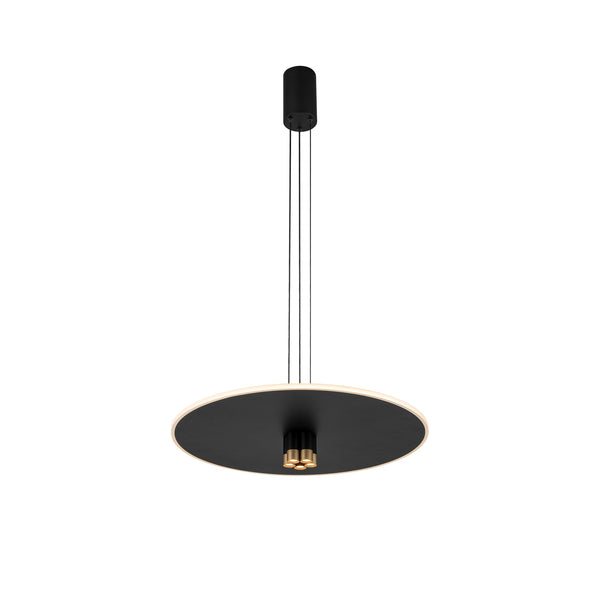 Suspension LED Nomada noire et dorée, Ø 58 cm
