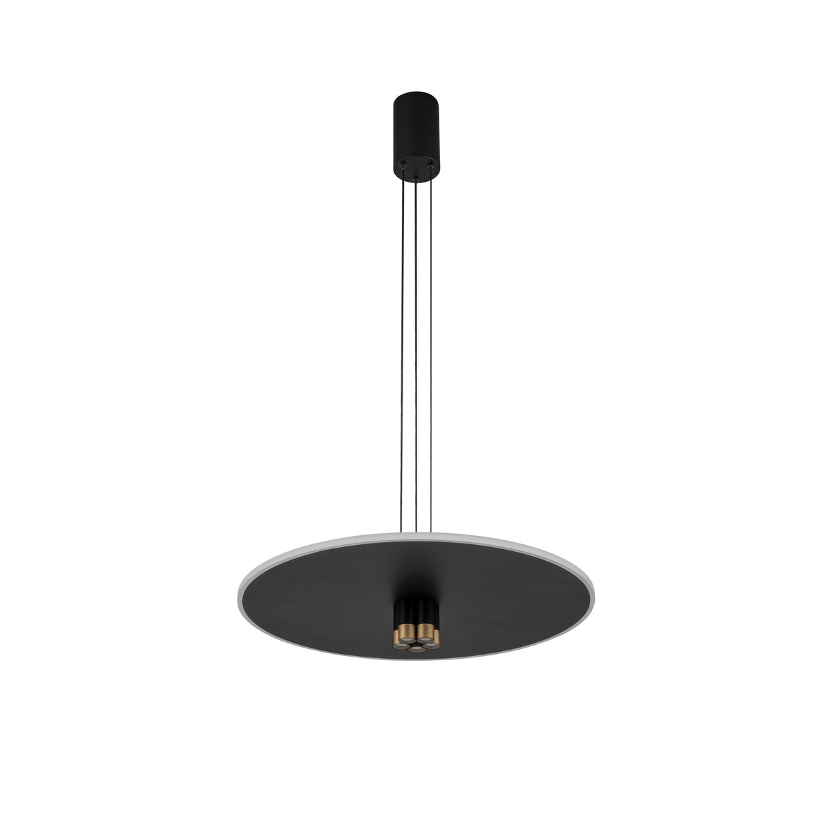 Suspension LED Nomada noire et dorée, Ø 58 cm