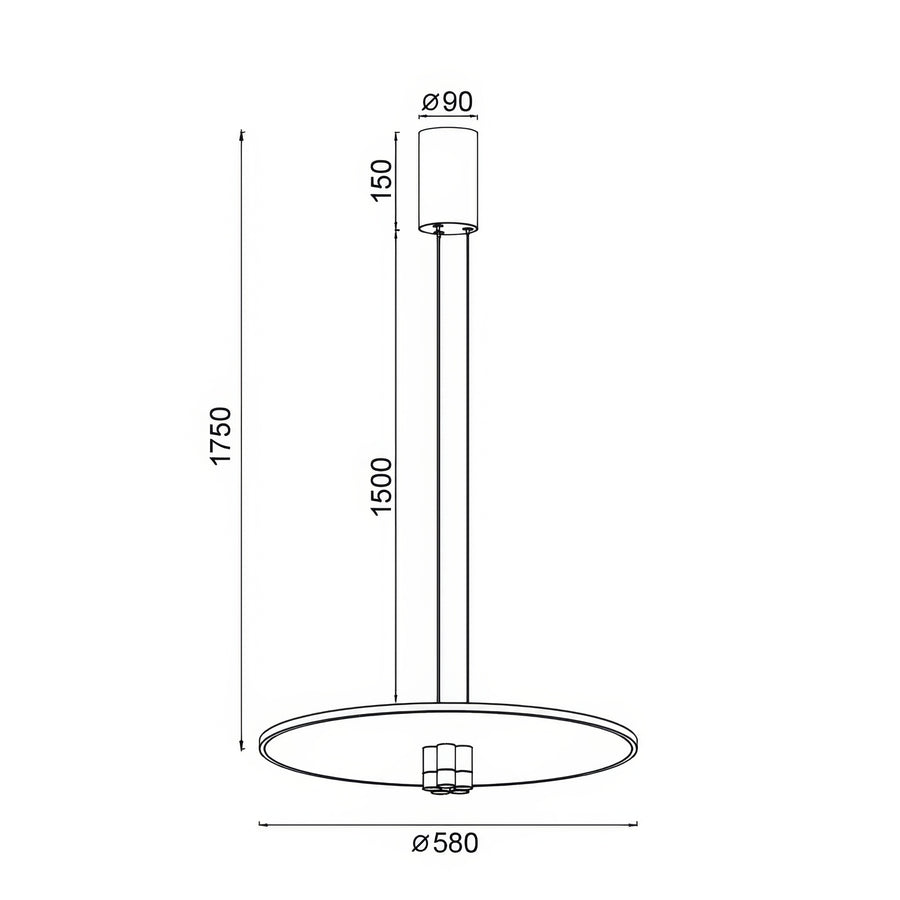Suspension LED Nomada noire et dorée, Ø 58 cm