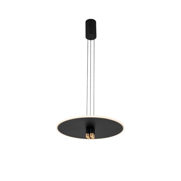 Suspension LED Nomada noire et dorée, Ø 48,6 cm