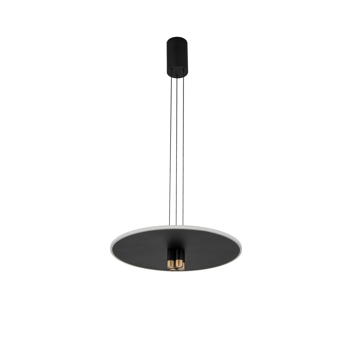 Suspension LED Nomada noire et dorée, Ø 48,6 cm
