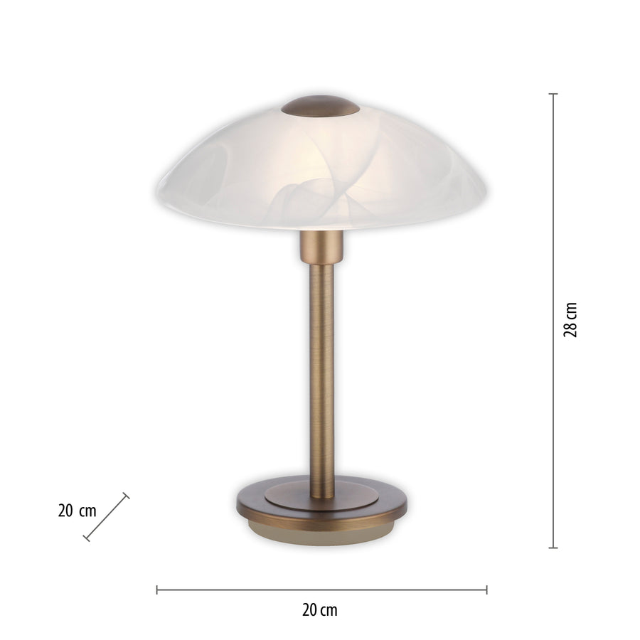 Lampe à poser Enova laiton vieilli, verre