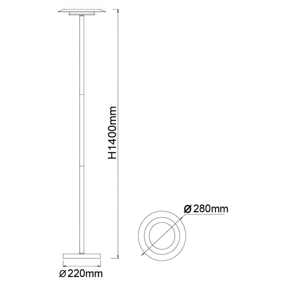 Lampadaire LED Tina blanc mat et noir