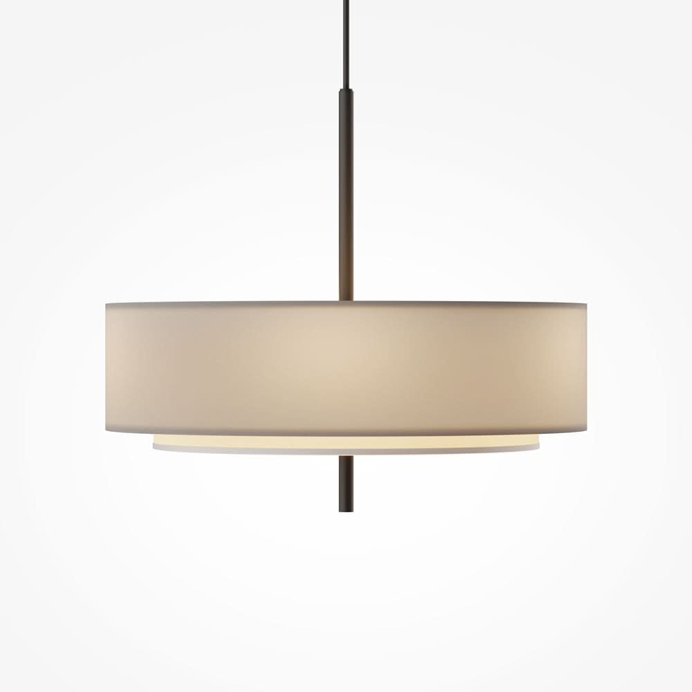 Vue de profil du luminaire montrant l'épaisseur de l'abat-jour beige