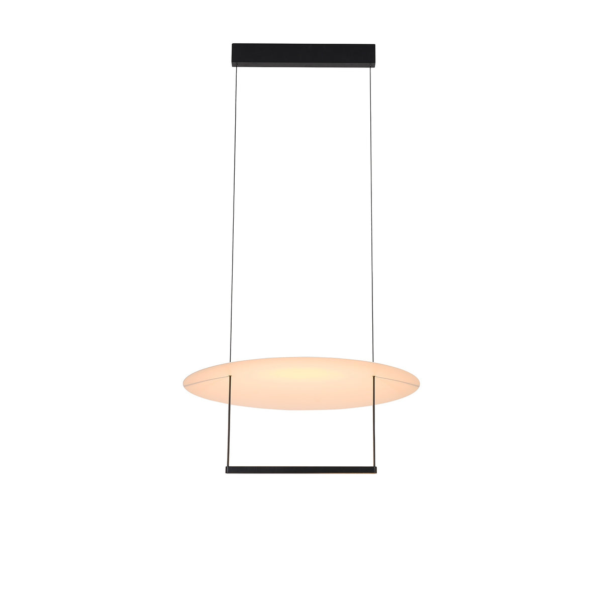 Suspension LED Sun II noire, Ø 60 cm