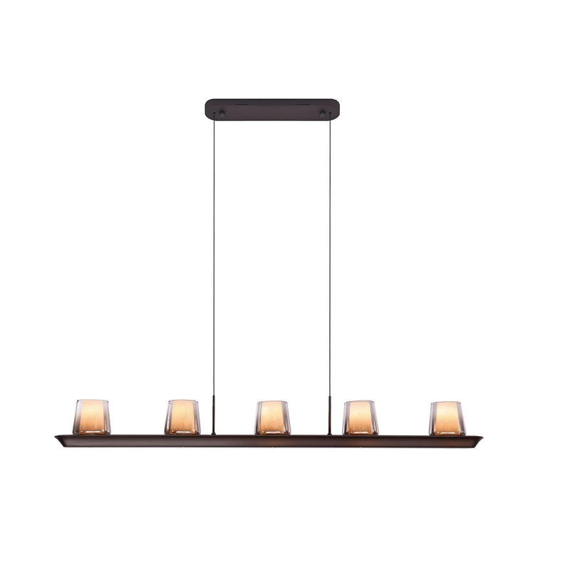 Suspension LED Alabastro petit modèle gris cendre, albâtre