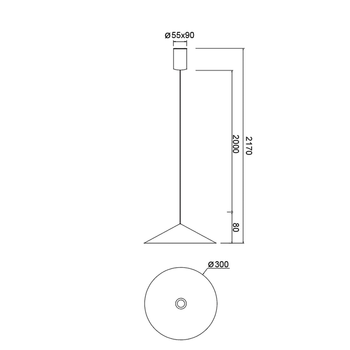 Suspension LED Cono, Ø 30 cm