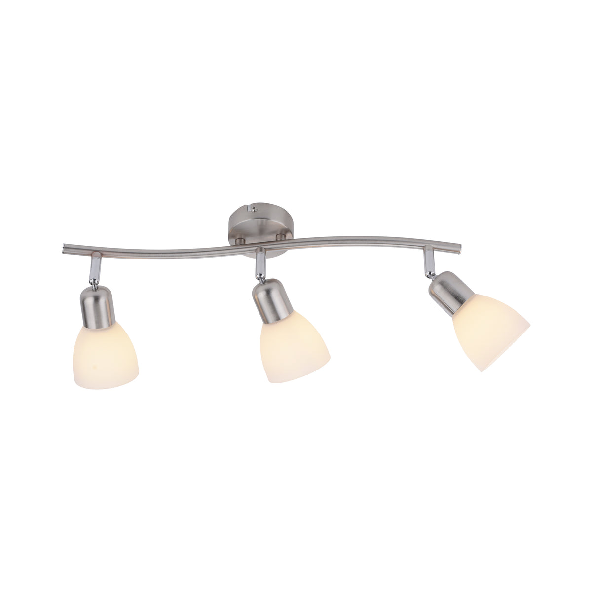 Suspension Karo 3 lumières acier, verre