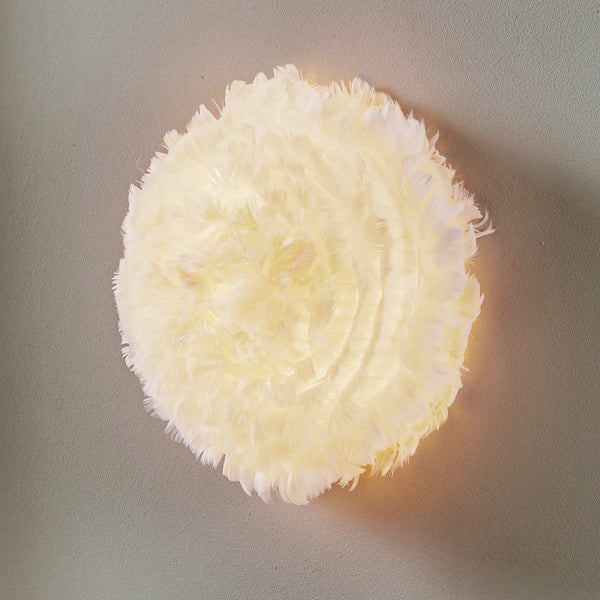 Applique murale Eos Up en papier, blanc, 2 lumières, Ø 30 cm