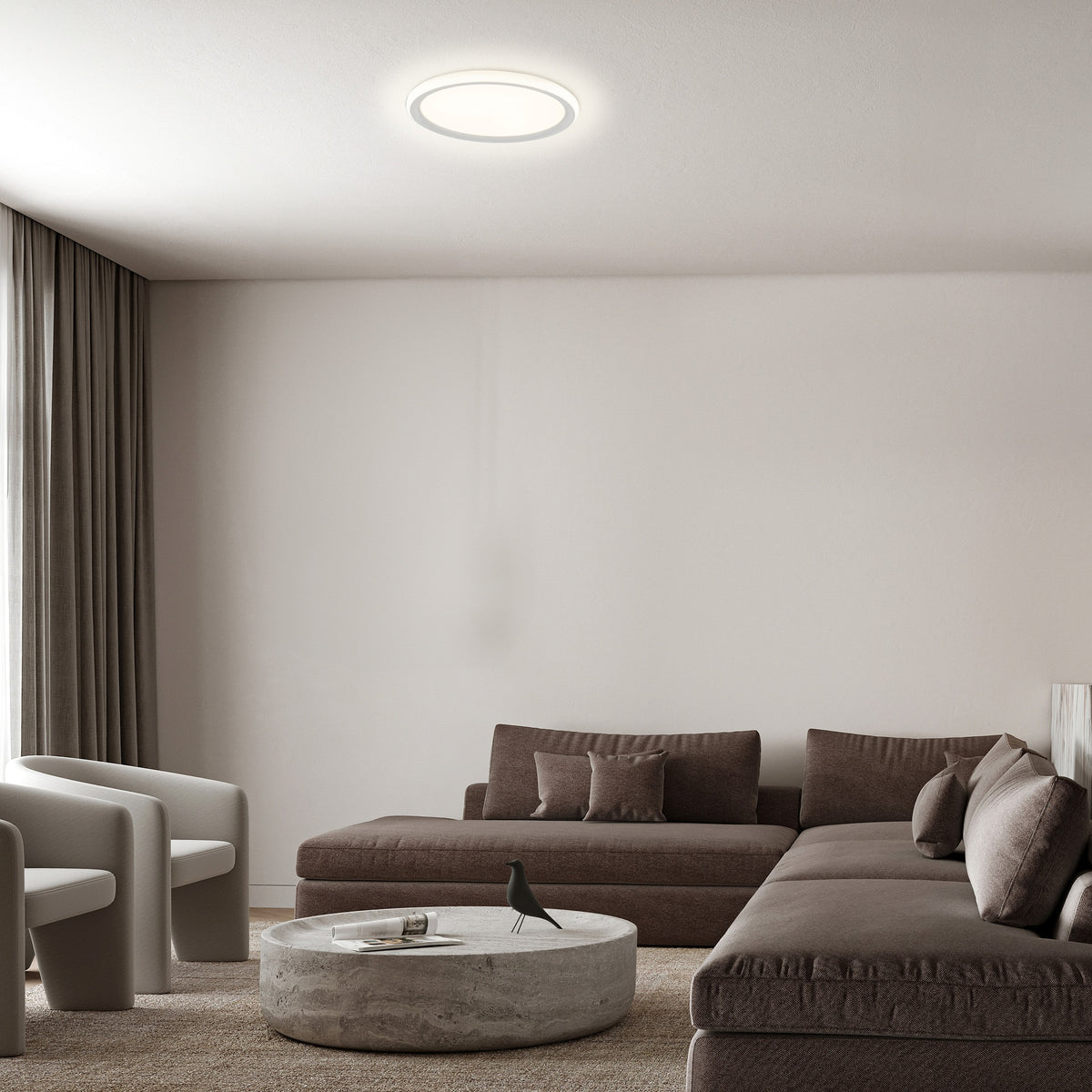 Plafonnier LED Doble blanc, Ø 50 cm