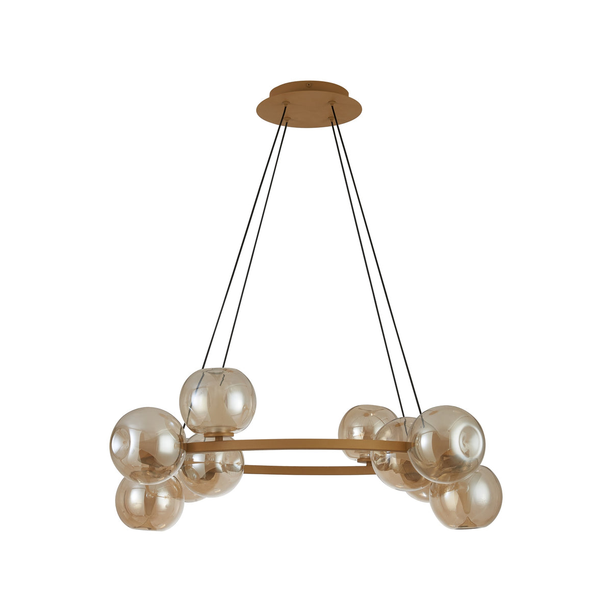 Suspension LED Andromeda 9 lumières dorée
