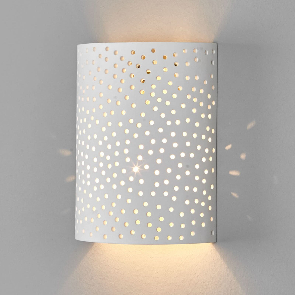 Applique murale en plâtre, blanc, hauteur 23 cm