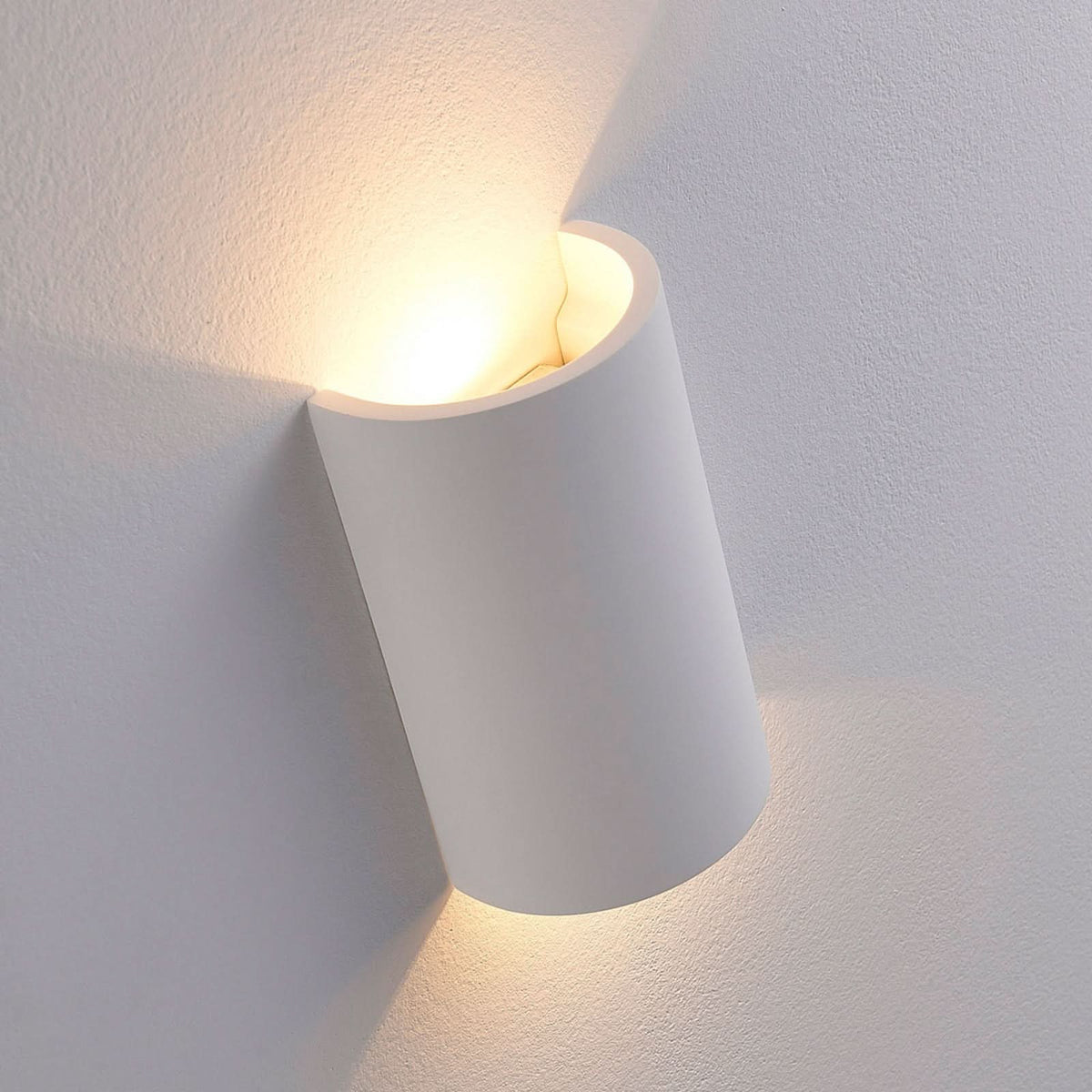 Applique murale LED Jenke en plâtre, blanc, hauteur 16 cm
