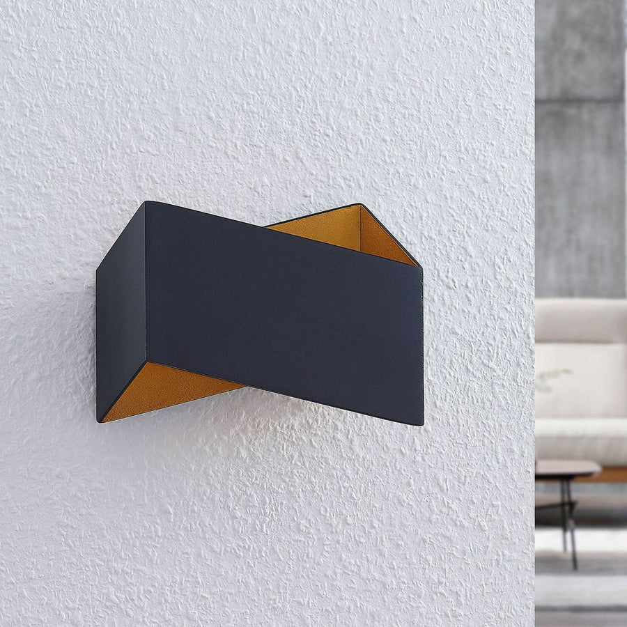 Applique murale Assona en aluminium, noir et doré, hauteur 16,5 cm