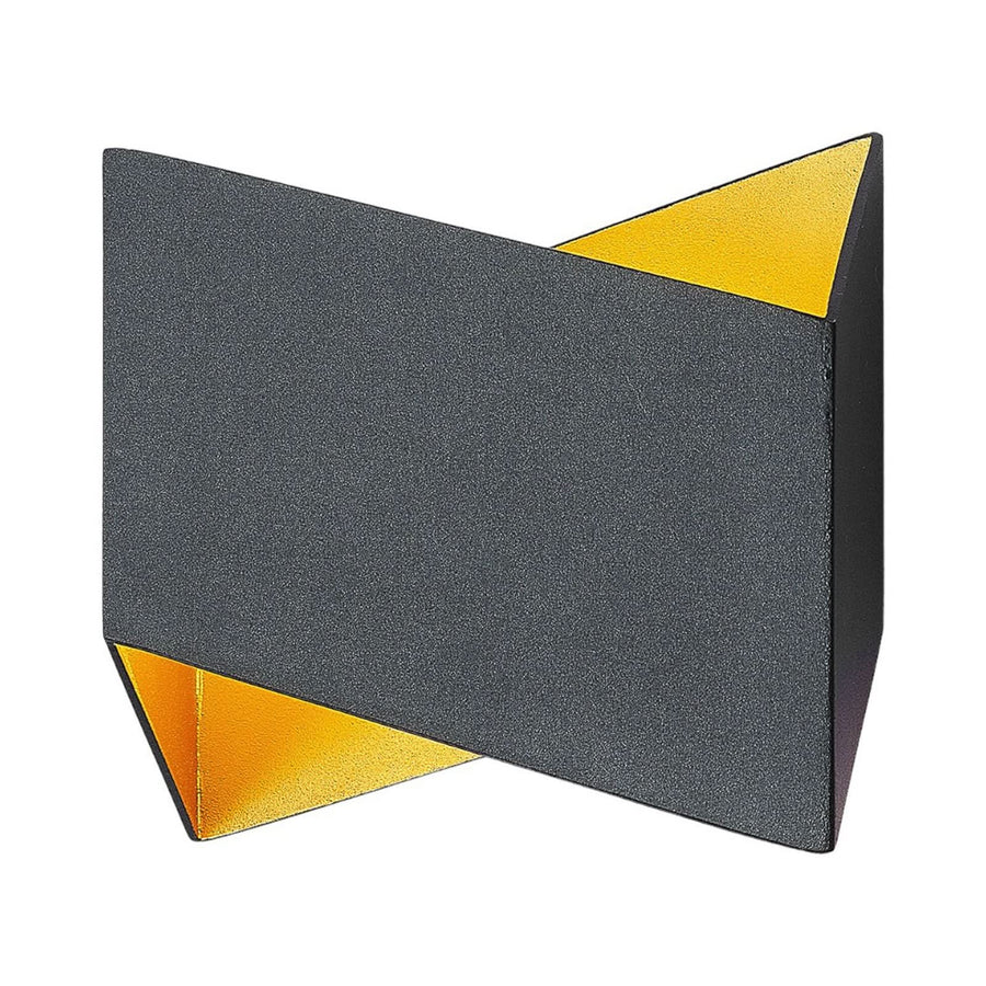 Applique murale Assona en aluminium, noir et doré, hauteur 16,5 cm