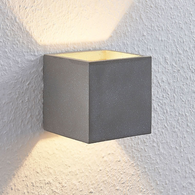 Applique murale Nellie en béton, gris, hauteur 11,5 cm
