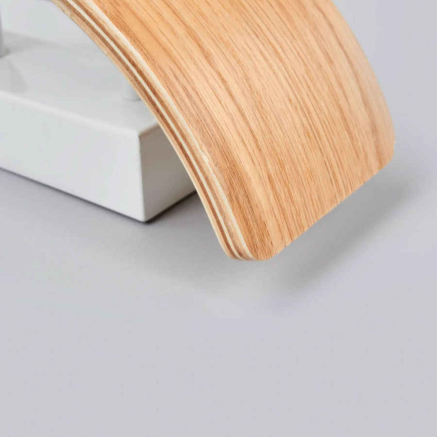 Applique murale LED Rafailia en bois, marron foncé, hauteur 8,5 cm