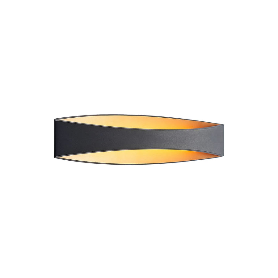 Applique murale LED Jelle en aluminium, noir et doré, hauteur 10 cm