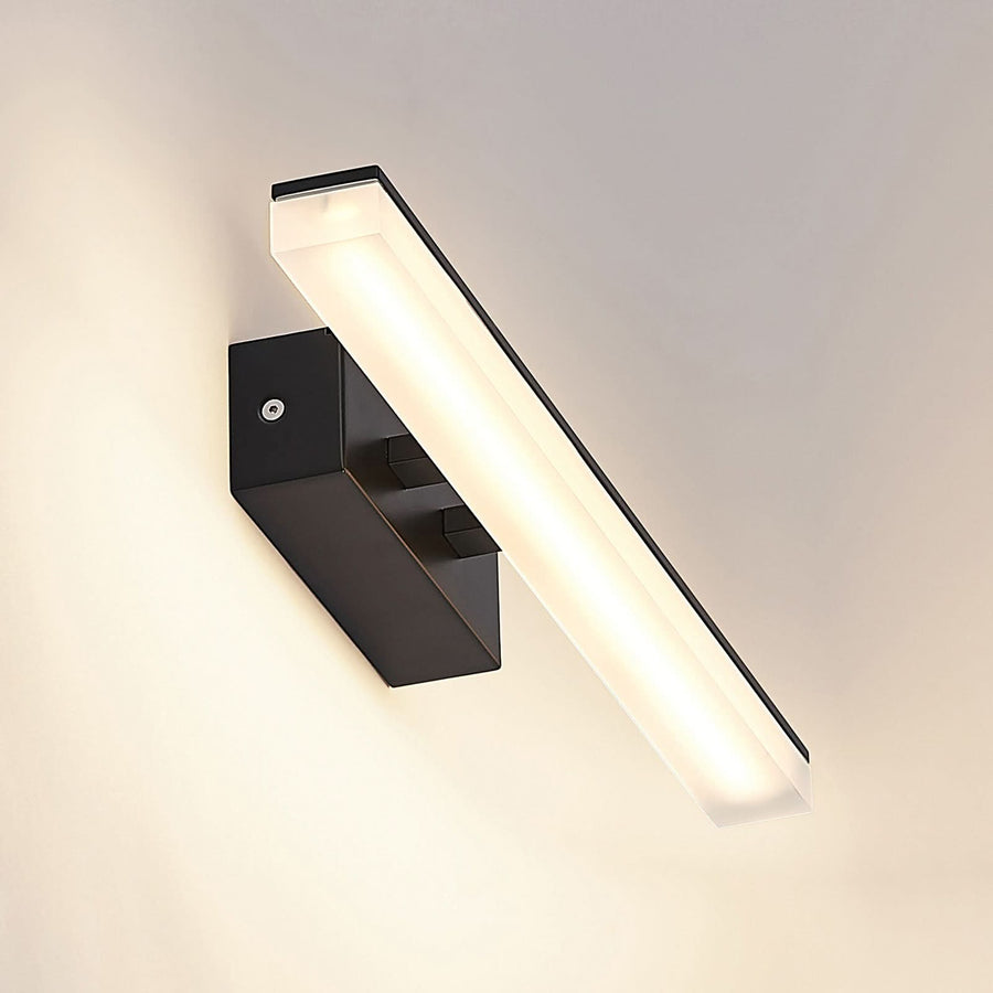 Applique murale LED Lisana en métal, noir et blanc, hauteur 5,5 cm, IP44