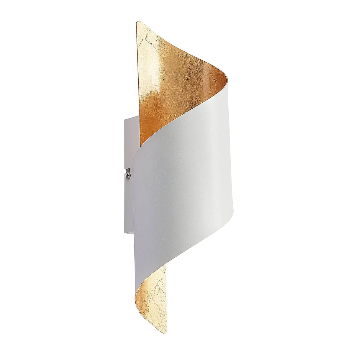 Applique murale Desirio en métal, blanc et doré, hauteur 35 cm