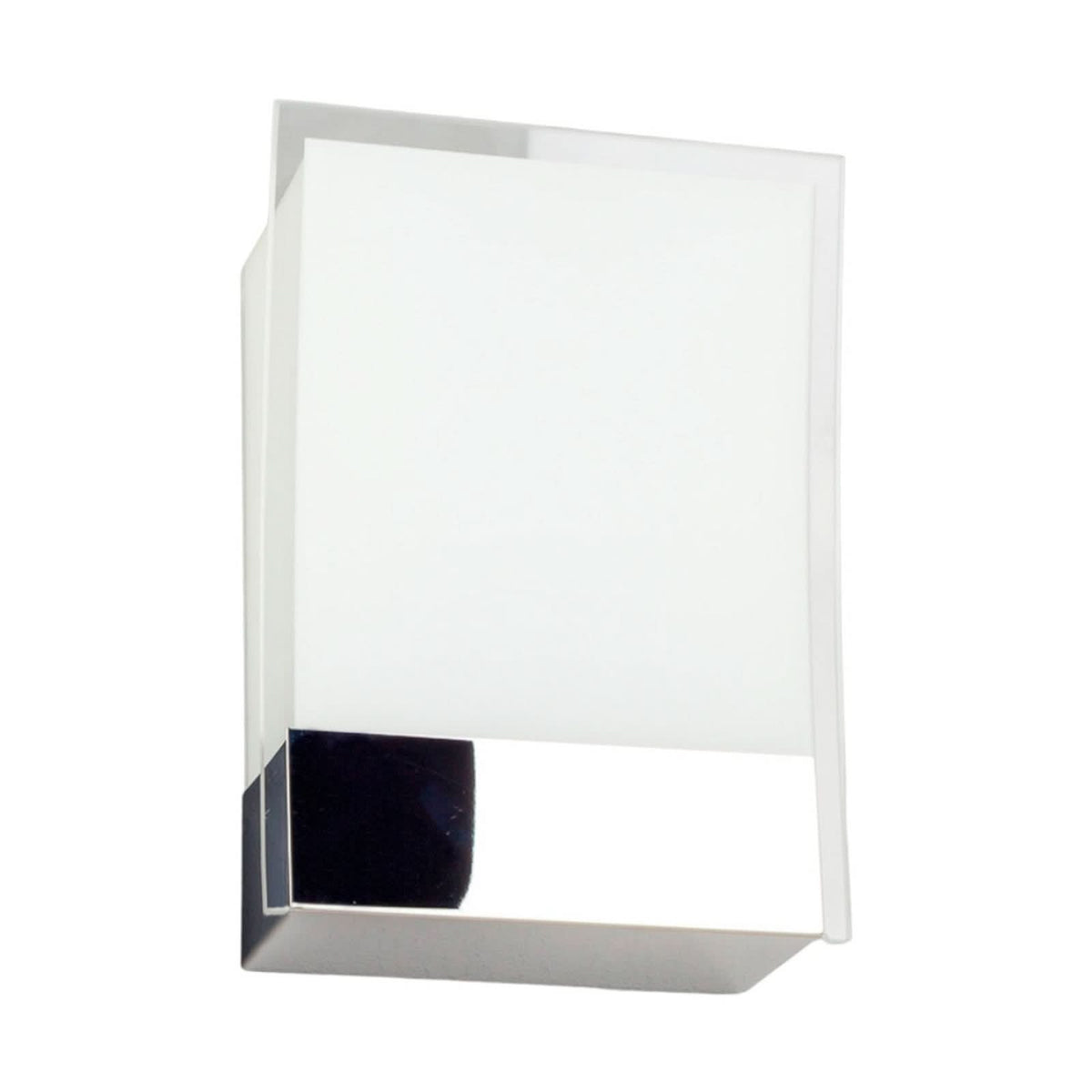 Applique murale Malthe en verre, blanc satiné et chromé, 2 lumières, hauteur 26,5 cm