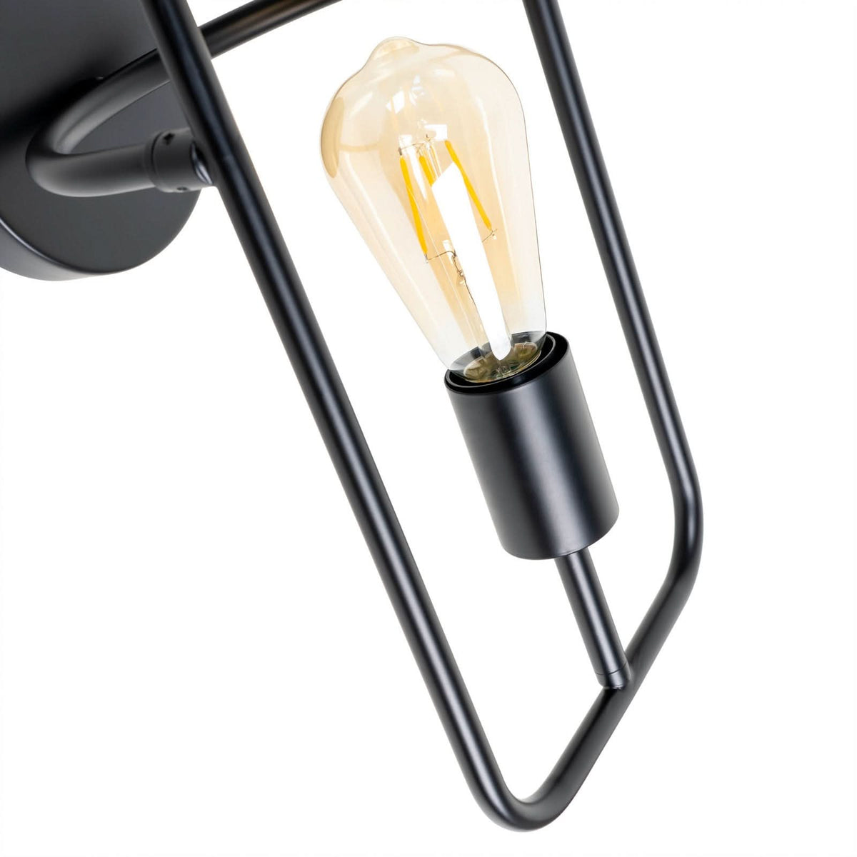Applique murale Tornike en métal, noir mat, 2 lumières, hauteur 51,5 cm