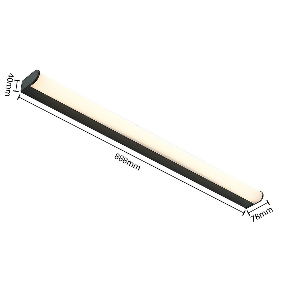 Applique murale LED Ulisan en aluminium, noir mat et blanc, hauteur 4 cm, IP44, 3000 K, 9 W