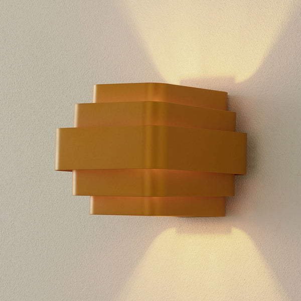 Applique murale J.j.w. 02 18 en aluminium, doré, hauteur 15 cm