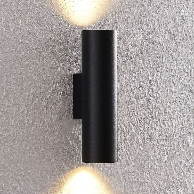 Applique murale Brinja en aluminium, noir, 2 lumières, hauteur 22,5 cm