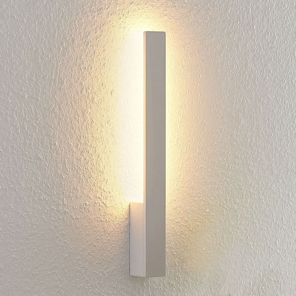 Applique murale LED Ivano en aluminium, blanc, hauteur 42,5 cm
