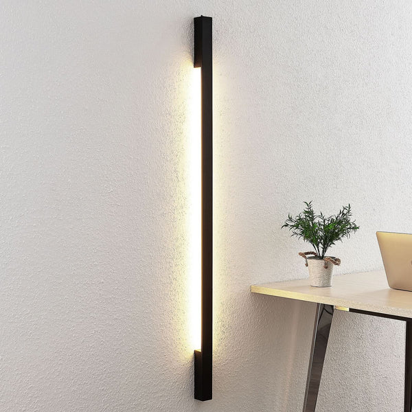 Applique murale LED Ivano 130 en aluminium, noir, hauteur 130 cm