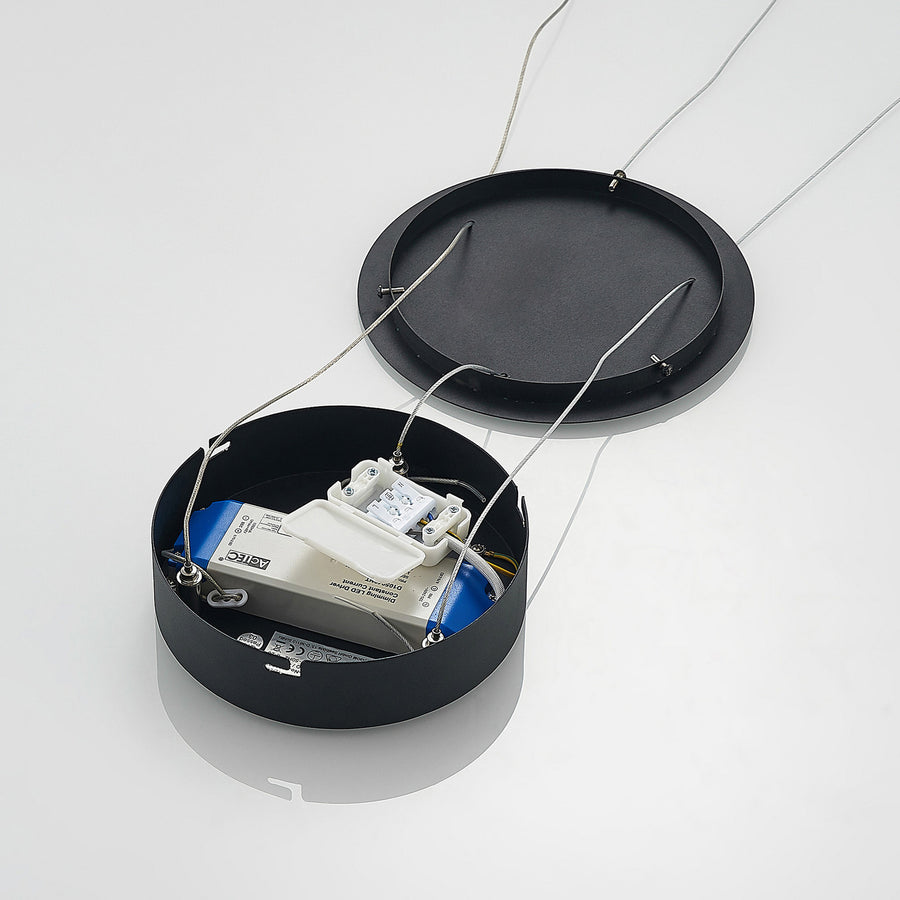 Suspension LED Albiona en métal, noir et blanc, Ø 60 cm