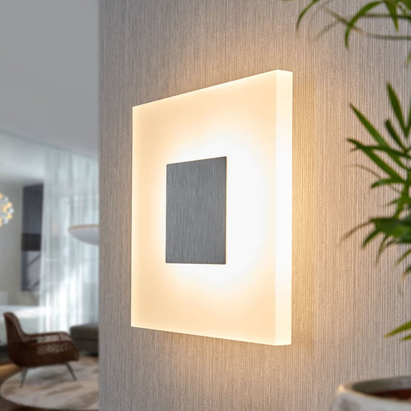 Applique murale LED Berlind en verre, argenté et blanc, hauteur 26 cm