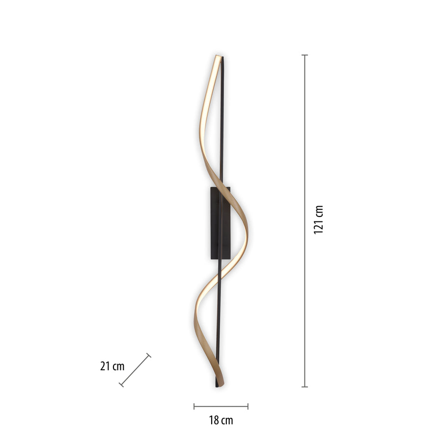 Plafonnier Q-Swing anthracite et laiton