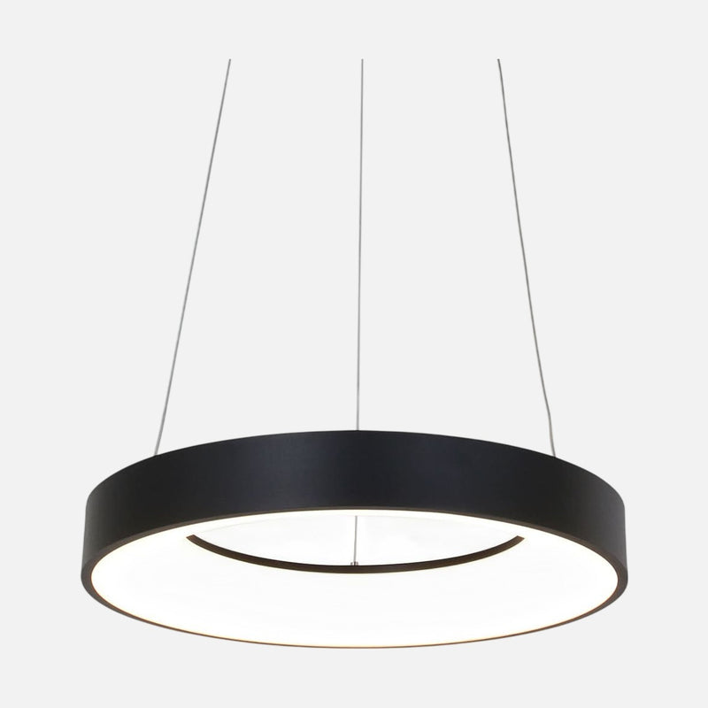 Dimmbarer LED-Ring-Kronleuchter schwarz, Ø48 cm Wohnzimmer | Ringlede