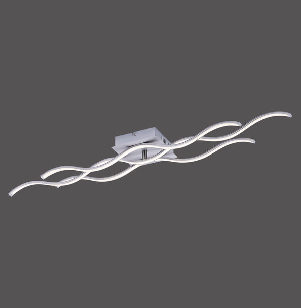 Plafonnier Wave acier, L 97,5 cm