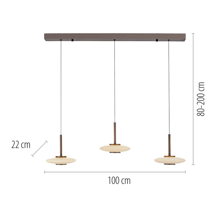 Suspension Pure Vitrum marron, verre