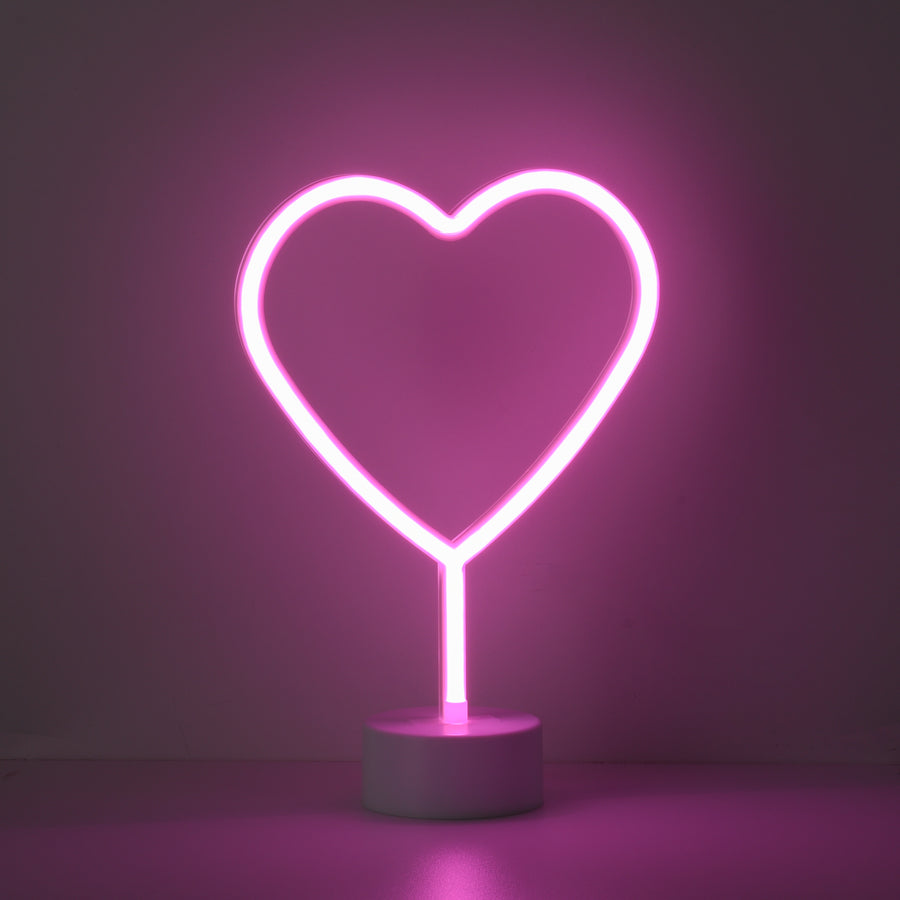 Lampe à poser Neon-Herz rose