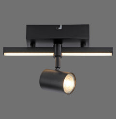Plafonnier Barik 2 lumières noir