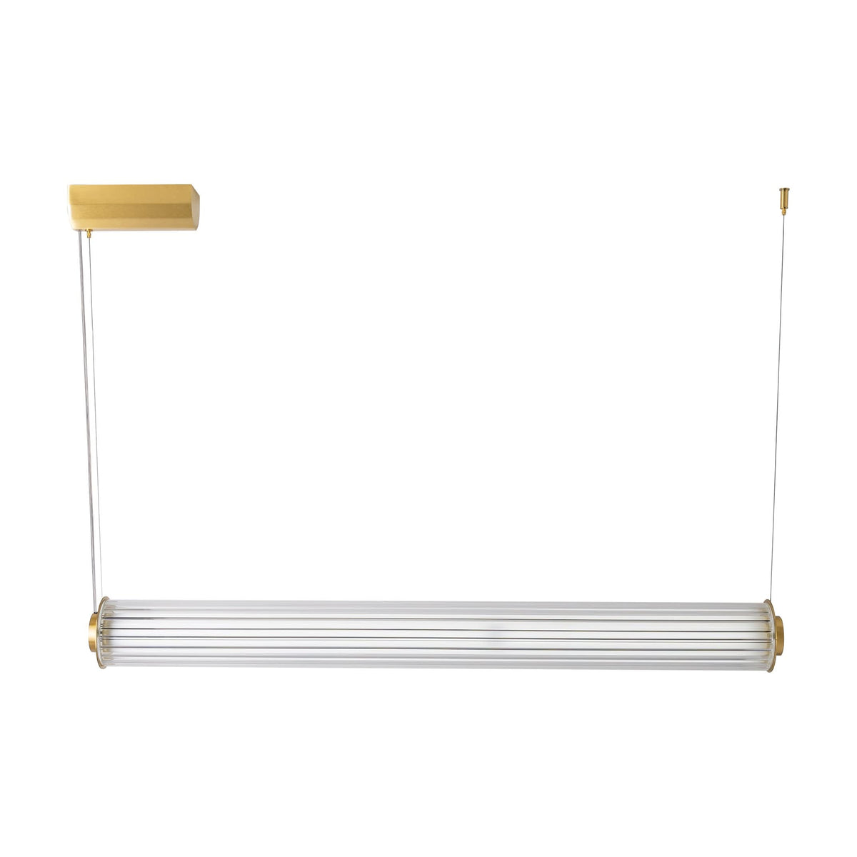 Suspension Como laiton brossé, verre, L 104 cm