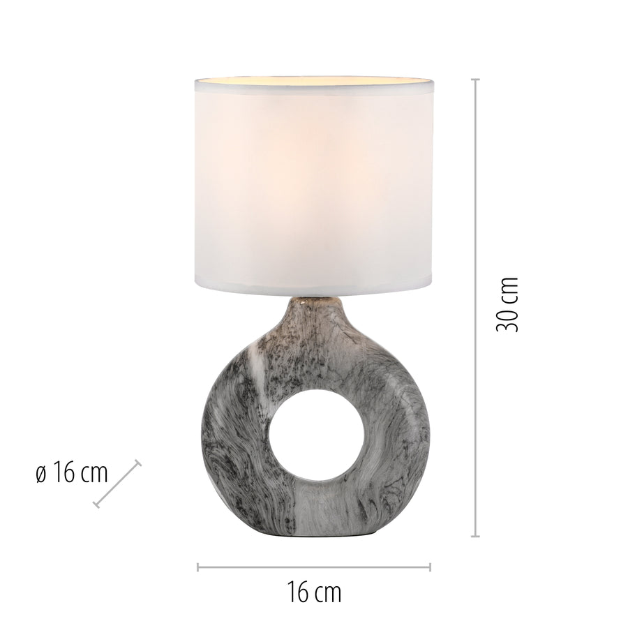Lampe à poser Carara grise, céramique