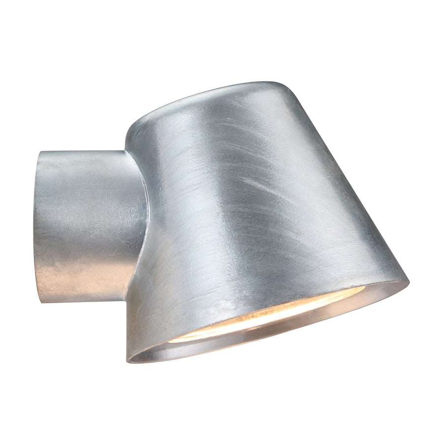 Vue de profil de l'applique montrant le support cylindrique et l'abat-jour incliné