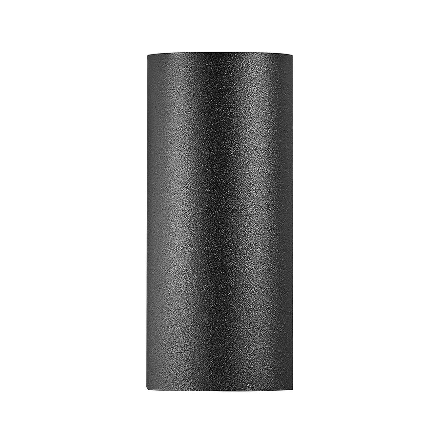 Profil cylindrique du luminaire noir mat sur fond blanc neutre