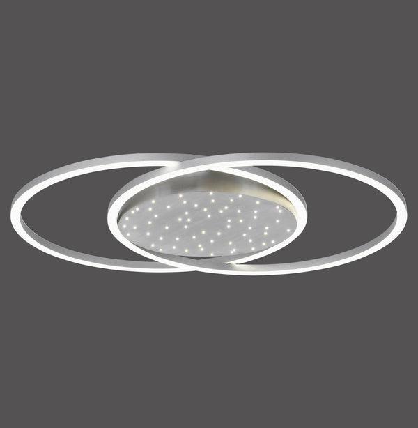 Plafonnier Yuki acier, L 66,8 cm