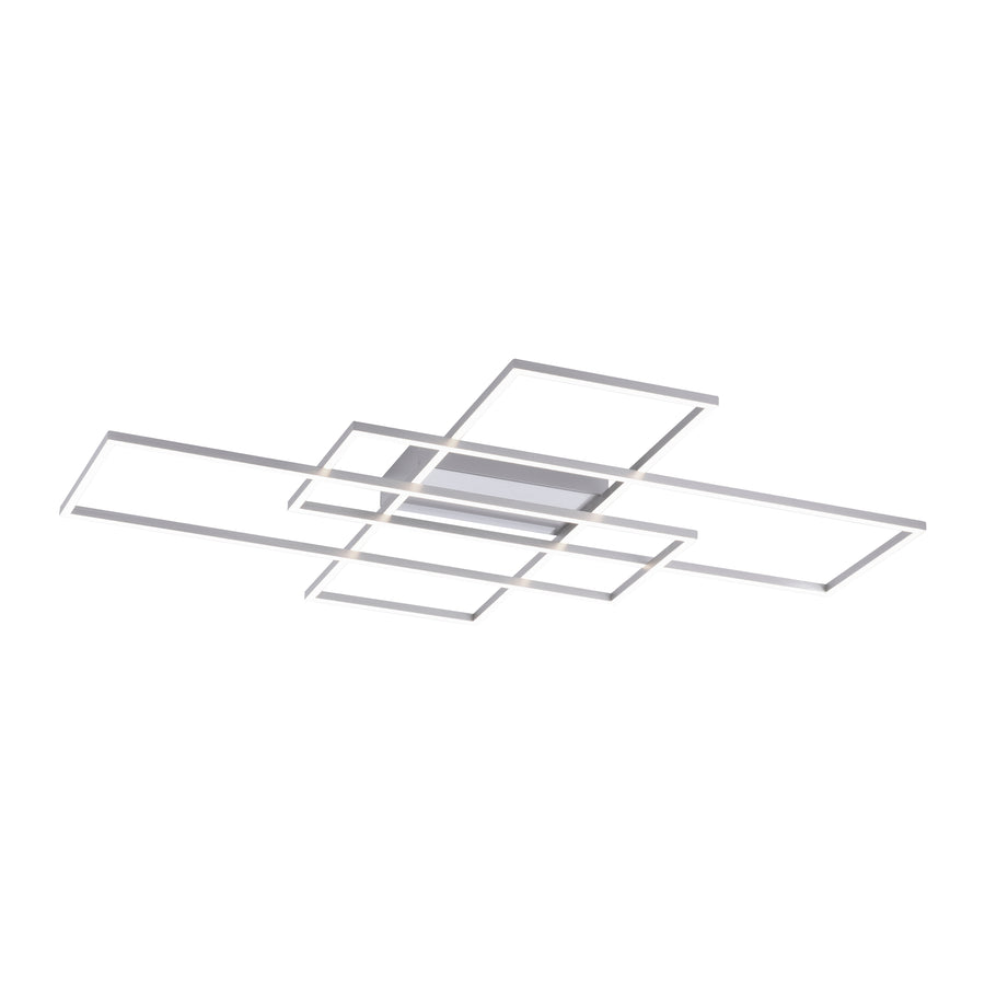 Plafonnier Q-Inigo acier, L 75 cm