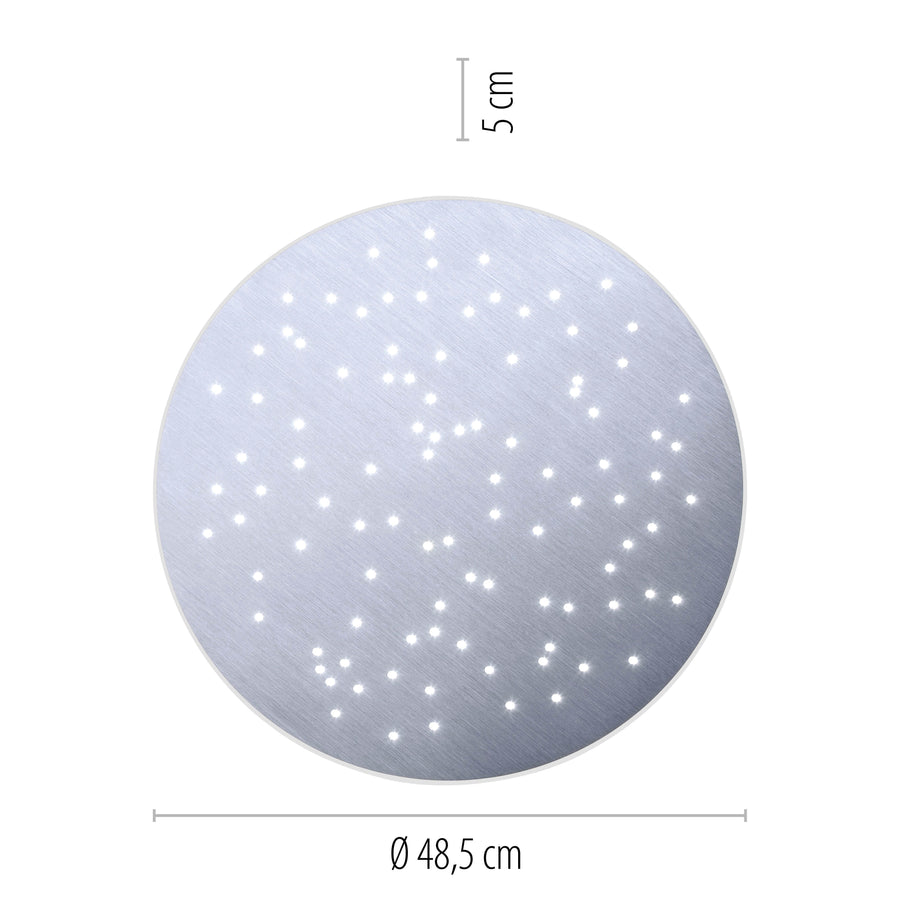 Plafonnier Q-Nightsky aluminium, L 48,5 cm